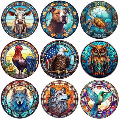 Pictură cu diamant 5D DIY, pictură pe sticlă cu animale, broderie cu diamante, set cu punct de cruce complet, mozaic cu strass, decorarea casei