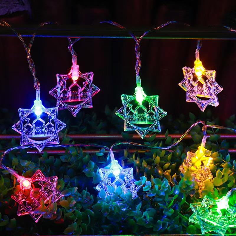 

1,5 м/3 м Луна Звезда Замок Масляная Гирлянда Огоньки Питание от Батареек Украшение на Праздник Ид Мубарак 1.5M 10 LED