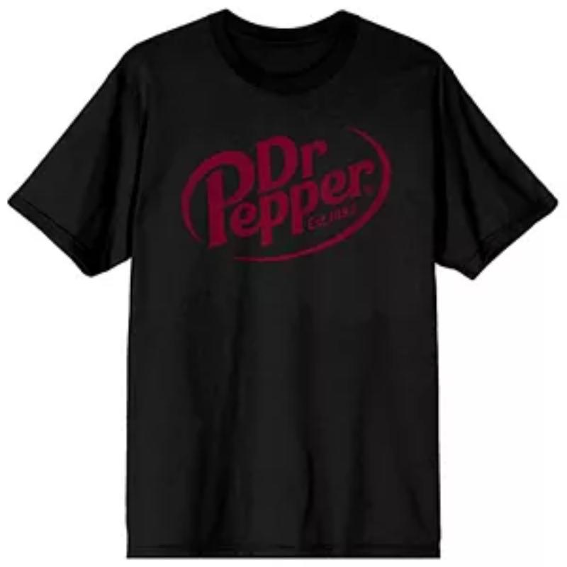 Unisexs Black Tshirt With Red Letters Dr Pepper Logo Summer New Unisex Fashionable Comfortable Retro Tshirt Street Style