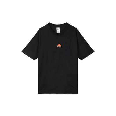 Einfarbiges T-Shirt mit Rundhalsausschnitt und Logo-Print, kurzärmlig, für Herren, Oberteile, Schwarz, DQ1816-010
