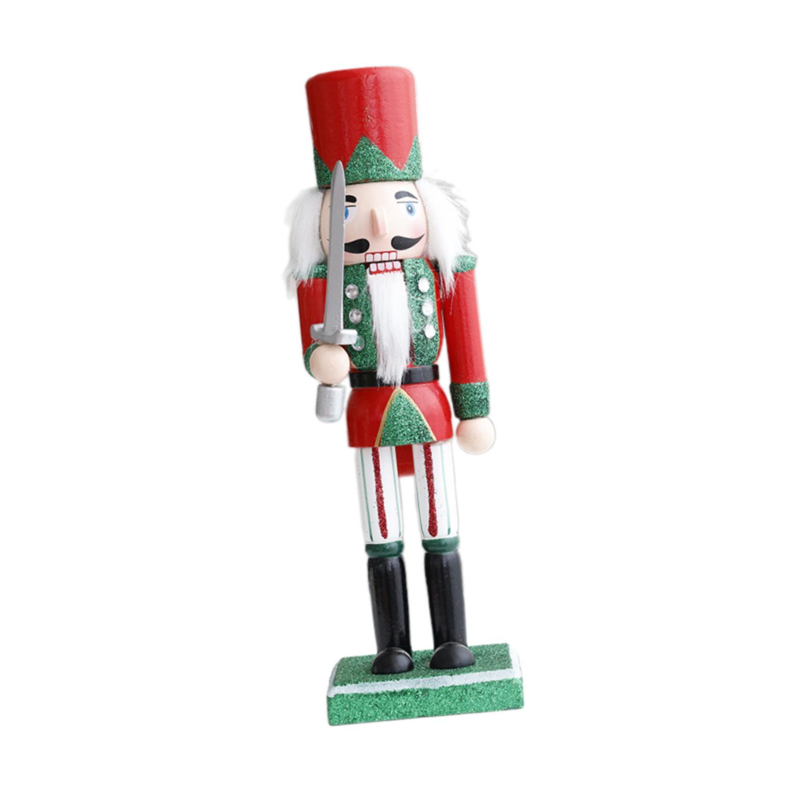 Nutcracker Figurine Christmas Decoration Tabletop Ornament Wooden Nutcracker for