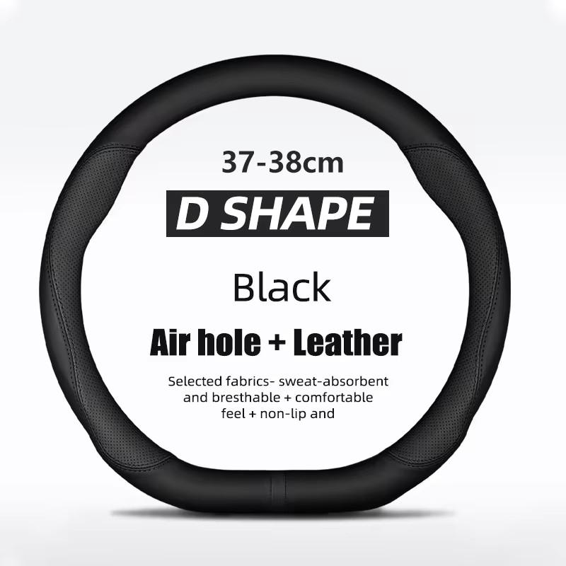 For Opel OPC ASTRA CORSA INSIGNIA MOKKA VECTRA GTC Tigra Carbon fiber Leather Car Steering Wheel Cover 37-38cm Auto Accessories
