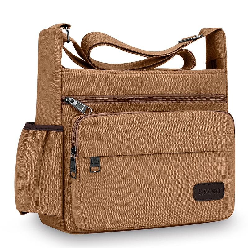 Herr Canvas Axelväskor Casual Tote Resa Crossbody-väska för män Lyxiga Messenger-väskor Mode Handväska av hög kvalitet