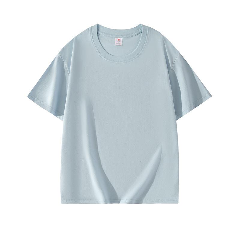 VEZFAA Women's Fashion Casual Solid Color Print Summer Spring Short Sleeve O-Neck Blouses & Shirts