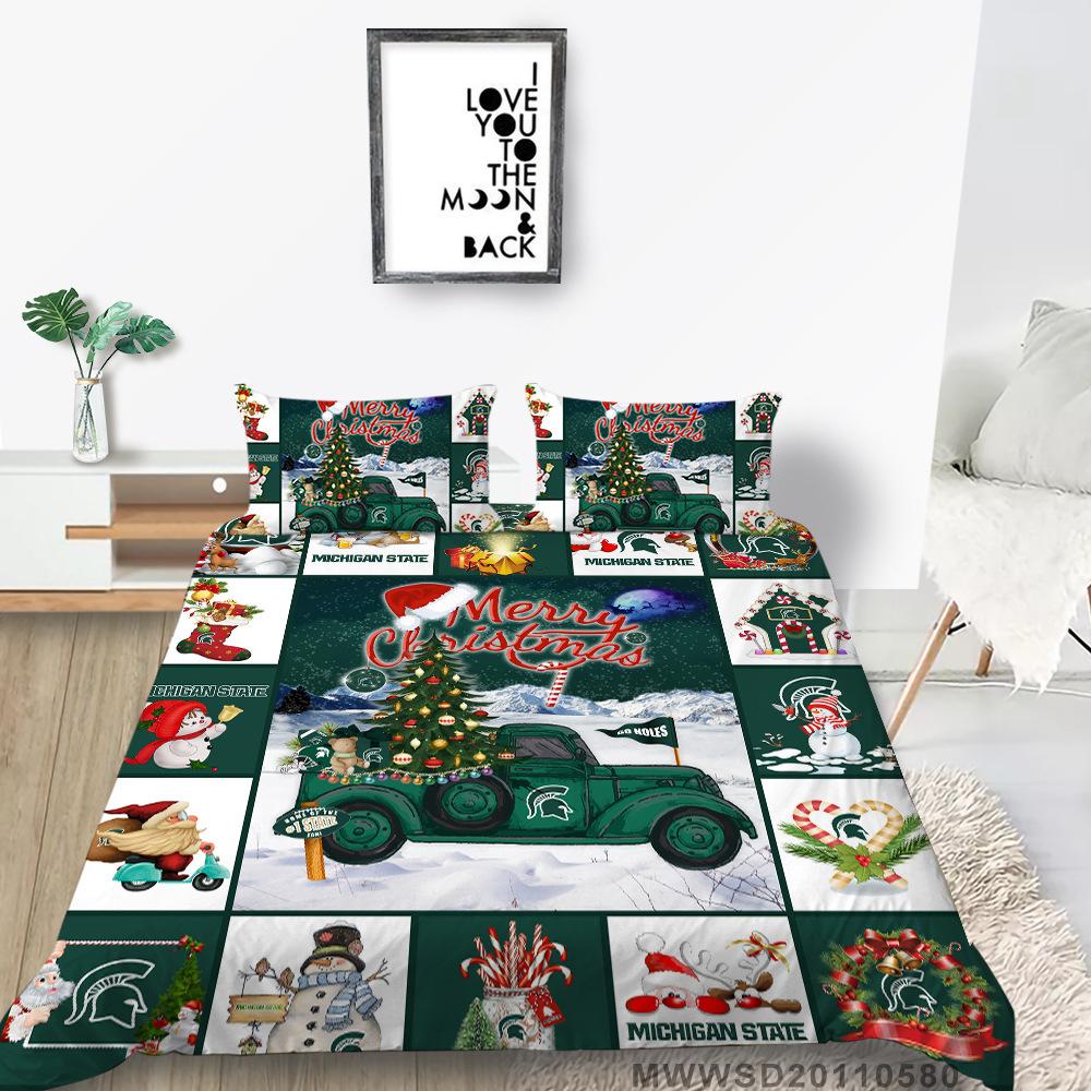 

Рождественская серия Пододеяльник Наволочка Двух- или Трехпредметный Праздничный Подарок Цифровая Печать Полиэстер EU single 135*200