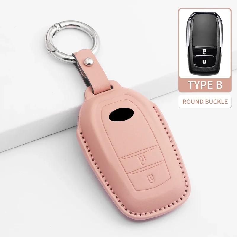 2/3 Tasten Auto Schlüsselhülle Schale Fob für Toyota Prius Camry Corolla CHR C-HR RAV4 Land Cruiser Fernbedienung Schlüsselanhänger PU Zubehör