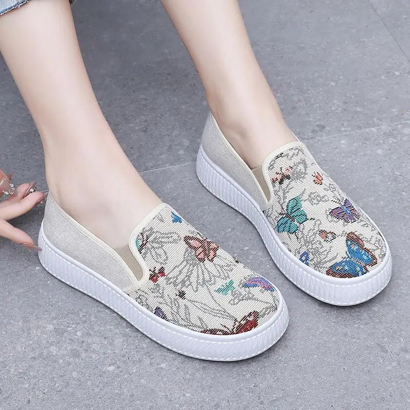 Fashion Korean Fashion Breathable Women's Canvas Shoes 2025 New In Stylish Deals High Quality Comfortable and Elegant 39 Ladies Footwear