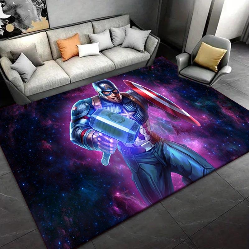 

1pc Disney Captain America Pattern Area Rug Soft Flannel Floor Mat for Living Room, edroom, Kitchen, Sofa Coffee Table Floor Mat, Machine Washable 60cm by 90cm