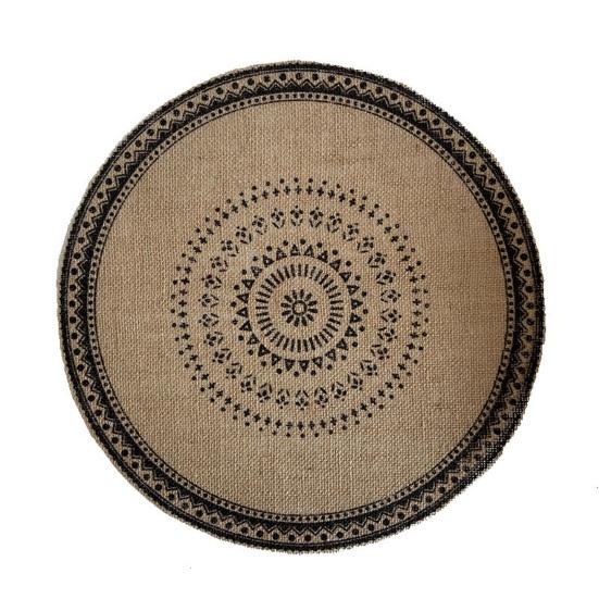 Ronde Jute Placemats voor Tafel, Geweven Jute Onderzetters, Rustieke Natuurlijke Vezel Matten voor Borden Kopjes, Boerderij Keuken Eetkamer Decor