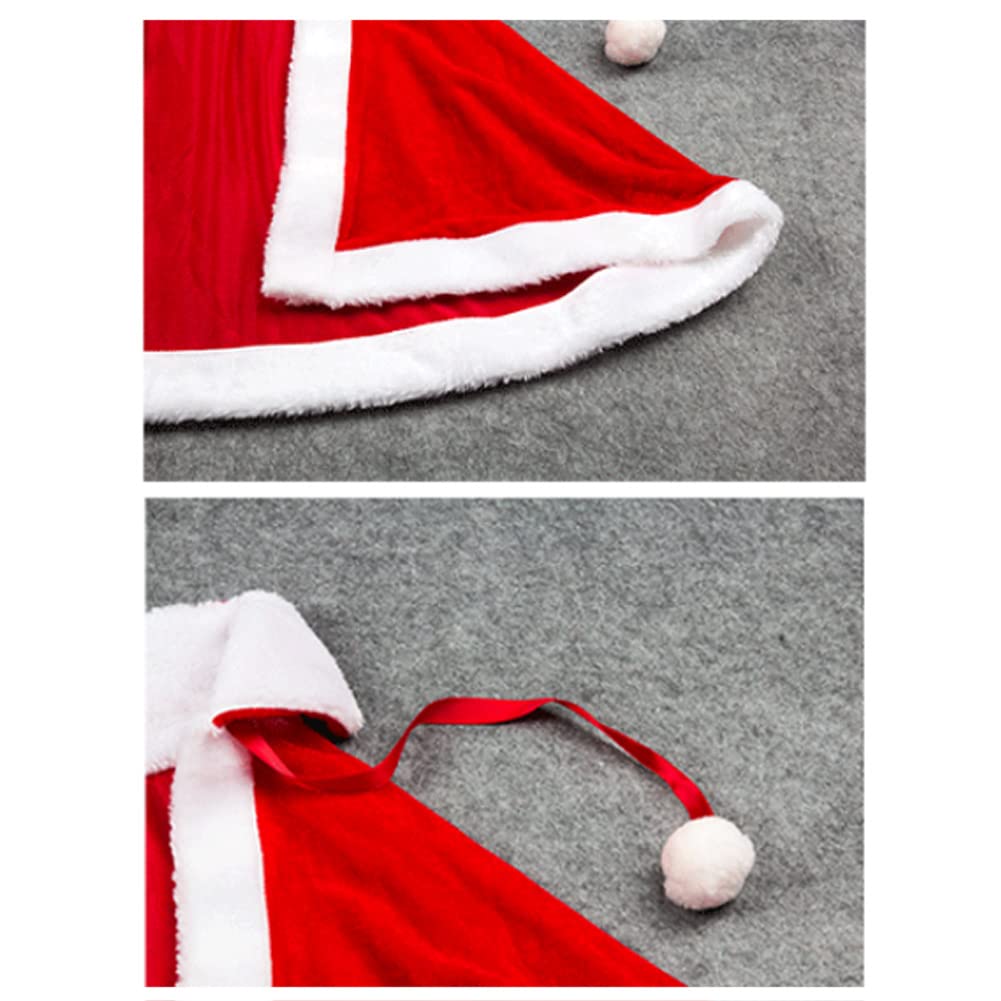 Moerstar Christmas Cape Cloak Santa Poncho Costume, Clear Stone Cosplay, Christmas Colorful Cape for Women, Red, Kids, Adults, Girls, Stylish,