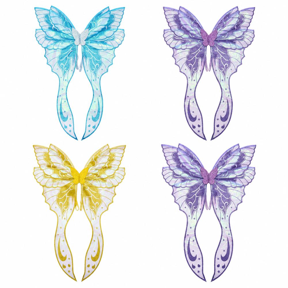 Colorful Butterfly Wings Wearable Angel Wings Magical Elf Cosplay Wing  for Women Girls