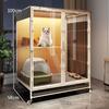Cat Cage with Built-in Litter Box Cat House with Bedroom and Bathroom for Indoor Cats