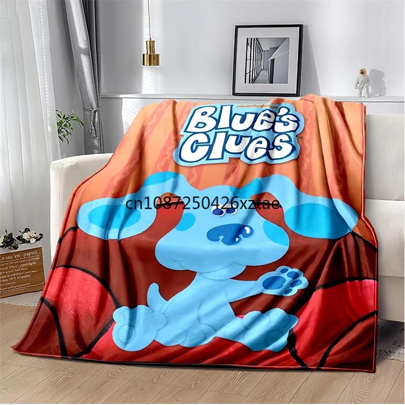 Blue’s Clues Blauer Hund Zeichentrick Decken, Weiche Warme Überwurfdecke, für Badezimmer Schlafzimmer Wohnzimmer Sofa Bett Auto, Geburtstagsgeschenk