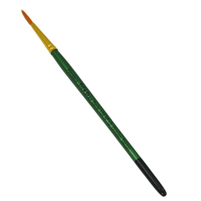 Pinceau synthétique Rond n°12 - manche vert - lot de 10 pinceaux