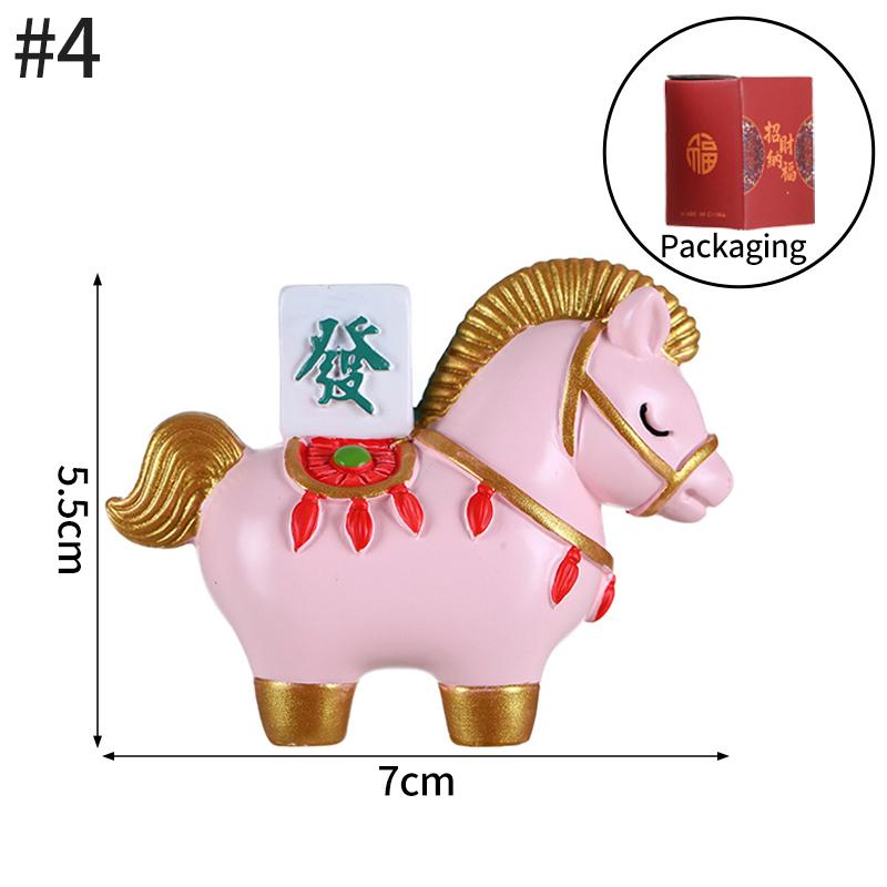 2026 New Year Resin Pony Decoration Ornament Mini Car Desktop Ornament New Year Birthday Blessing Gift Spring Festival Crafts