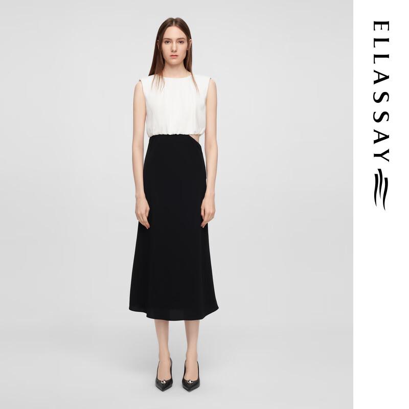 

ELLASSAY 2025 Early Spring Triacetate Waist Cutout Mid-Length Dress M