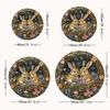 1Pcs Rabbit Floral Round Rug Non-Slip Machine Washable Floor Mat 2D Flat Soft Pastel Area Rug for Living Room Bedroom Easter Decor