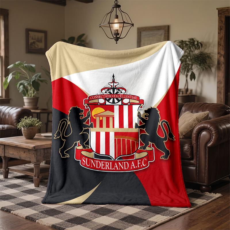 Sunderland Football Print Flannel Blanket Soft Warm Sofa Bed Throw Blanket For Home Office Bedroom