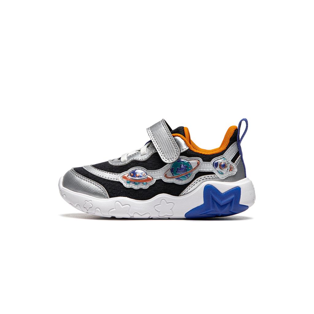 Li Ning Kids Comfortable Shock Absorption Low Top Casual Shoes Kids sneaker Black YKNU074-5