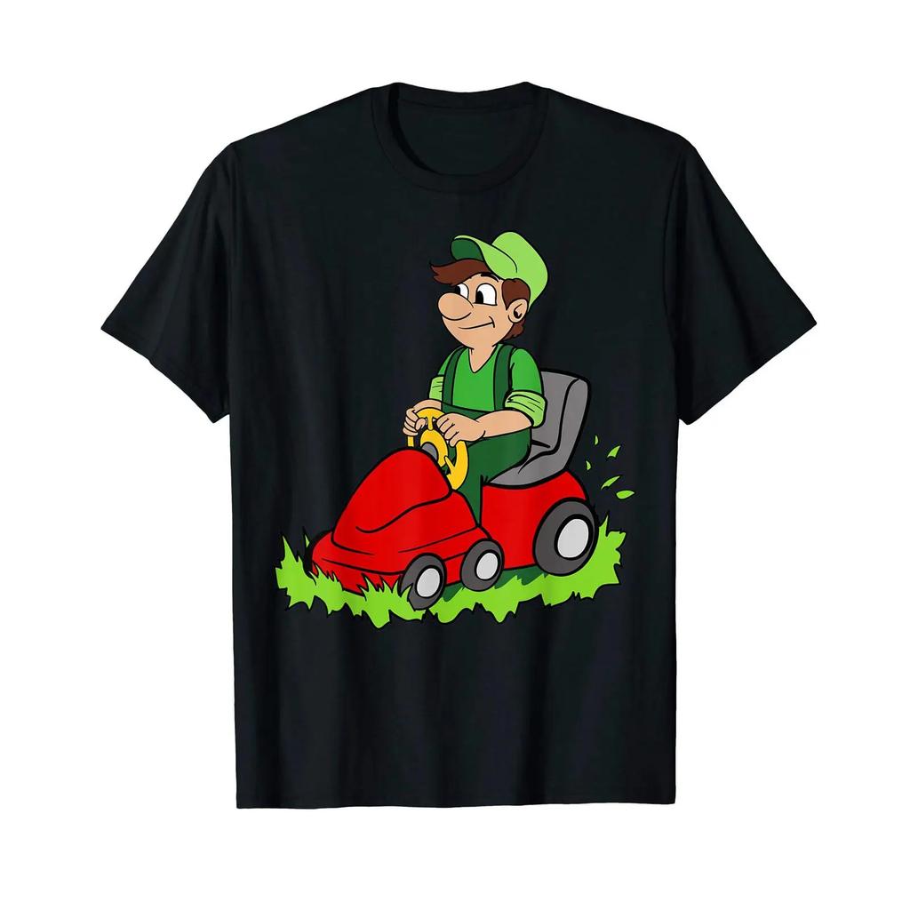 Funny Gardener Gardening Lawnmower T Shirt Vintage Soft Top For Everyday Wear Streetwear Stretched Versatile