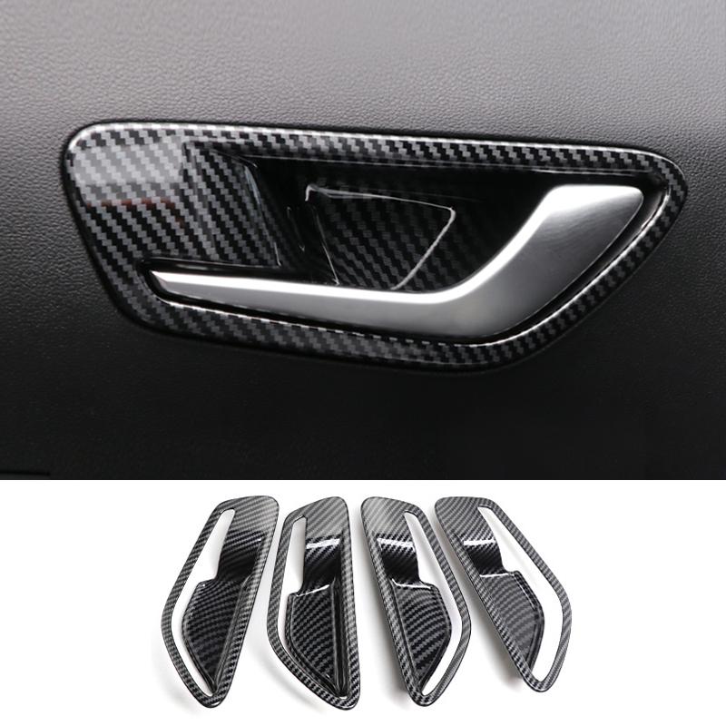 Abaiwai Car Inner Door Handle Bowl Panel 3d Trim Abs Carbon Fiber Parts For Hyundai Tucson Nx4    Hybrid N Line