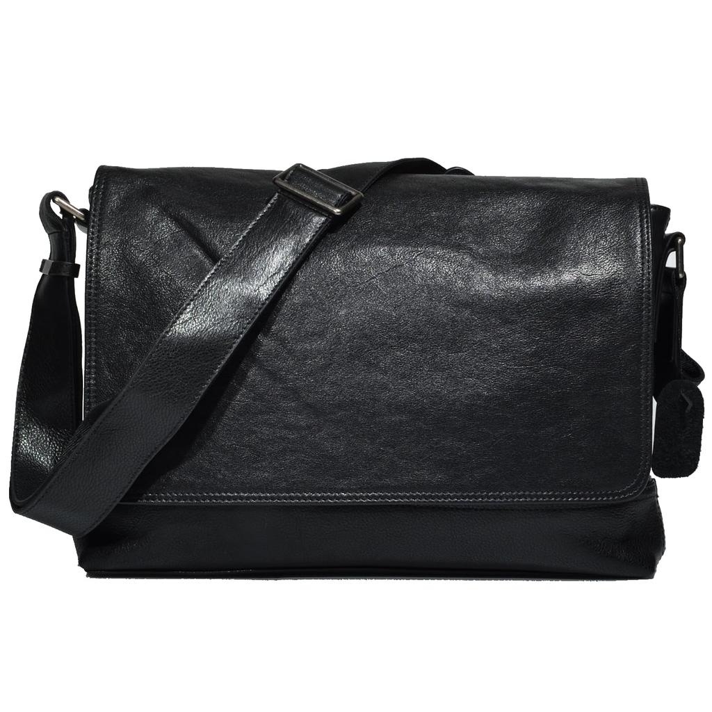 Acht Wildschwein INDRA Dickes Echtes Rindsleder Rechteckig Mittel Klappe Schultertasche (Schwarz b14, Braun b16) - Echte Lederschultertasche, Crossbody