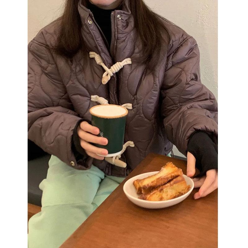 

Парки с воротником-стойкой для женщин, осенне-зимние новые модные пальто с длинными рукавами и пуговицами, повседневные однотонные куртки большого размера One Size коричневый