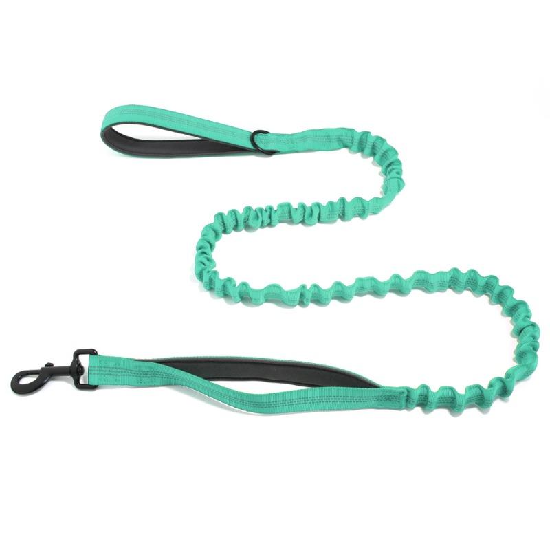 Dual Handle Elastic Dog Leash Shock Absorb Bungee Reflective Walking Lead for Medium Large Dogs Anti-Burst Pets Training Leash