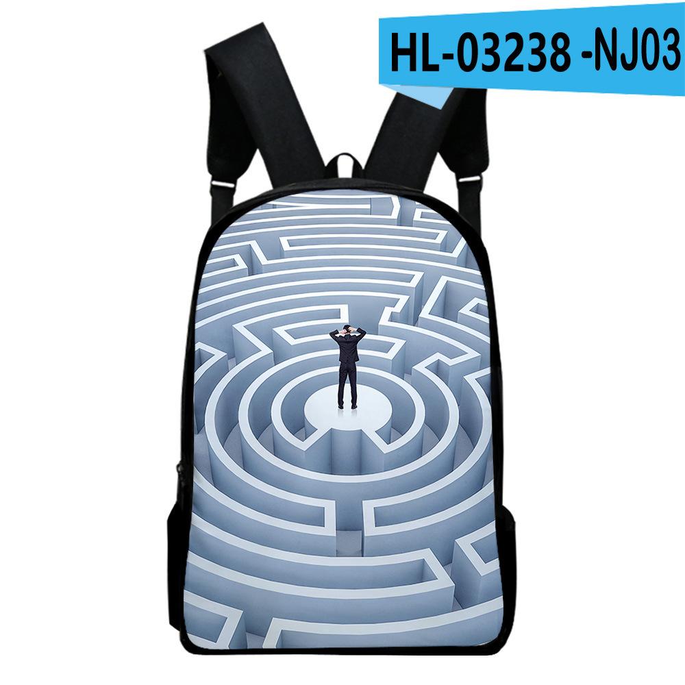 Classic Novelty Cool Maze Pattern Notebook Backpacks Pupil School Bags 3D Print Oxford Waterproof Boys/Girls Laptop Backpacks