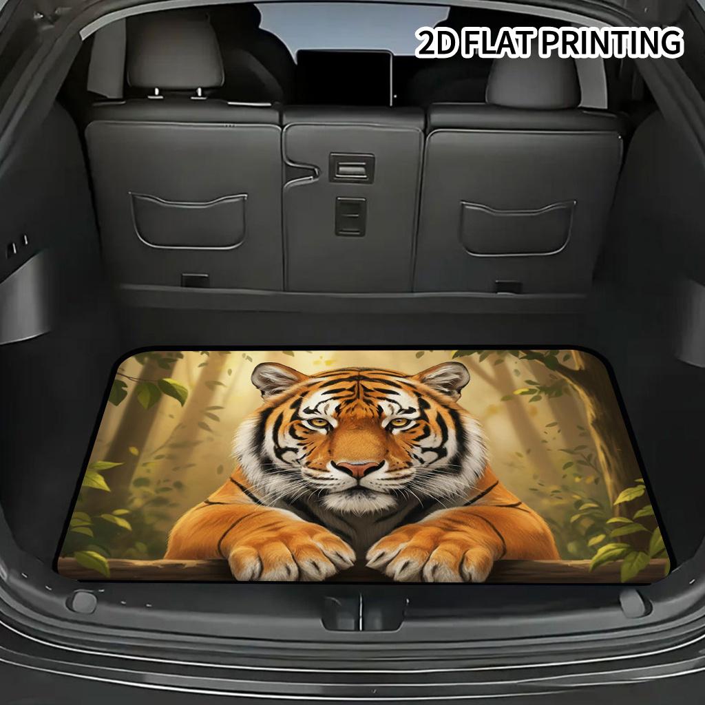 1Pcs Realistic Tiger Pattern Car Trunk Mat with Anti Slip Cargo Liner Waterproof Rear Storage Protector Floor Mat for SUV Sedan