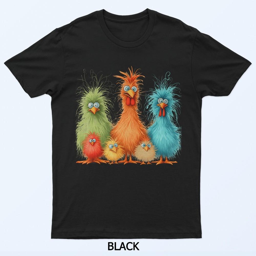 Retro Eagerlys Colorful Funny Chicken Art For Men Women Kid T-Shirt