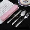 Tableware Stainless Steel Travel Camping Cutlery Fork Spoon Chopstick with Box