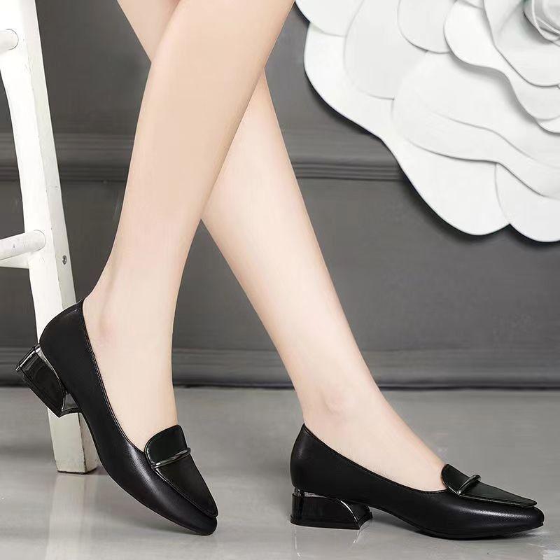 Shoes for Women with Medium Heels Office Woman Pumps Moccasins Pointed Toe On Promotion 39 High Quality Chic Point Elegant Dress