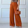 Women's Wide Leg Trousers - Summer Lightweight Foldable Pants Casual Loose Trousers for Women