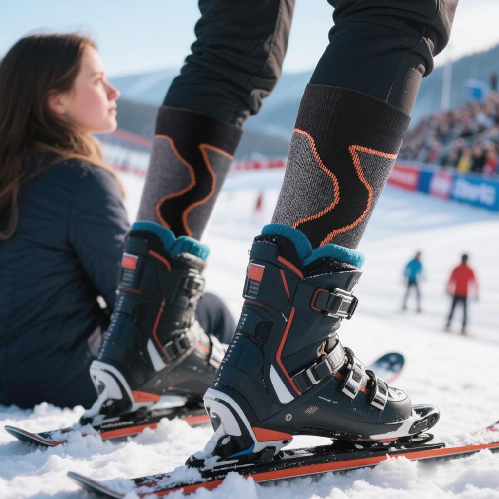 YUEDGE Merinowolle Ski Wintersocken Warm Dick für Snowboarding und Größen Set von 2 Herrensocken, Kniehoch Skifahren, Unisex, 25-28,5cm,