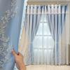 Modern European Style Curtains Pink Lace Embroidery Thickened Curtains Blackout Sunscreen Bedroom Living Room Balcony Curtains