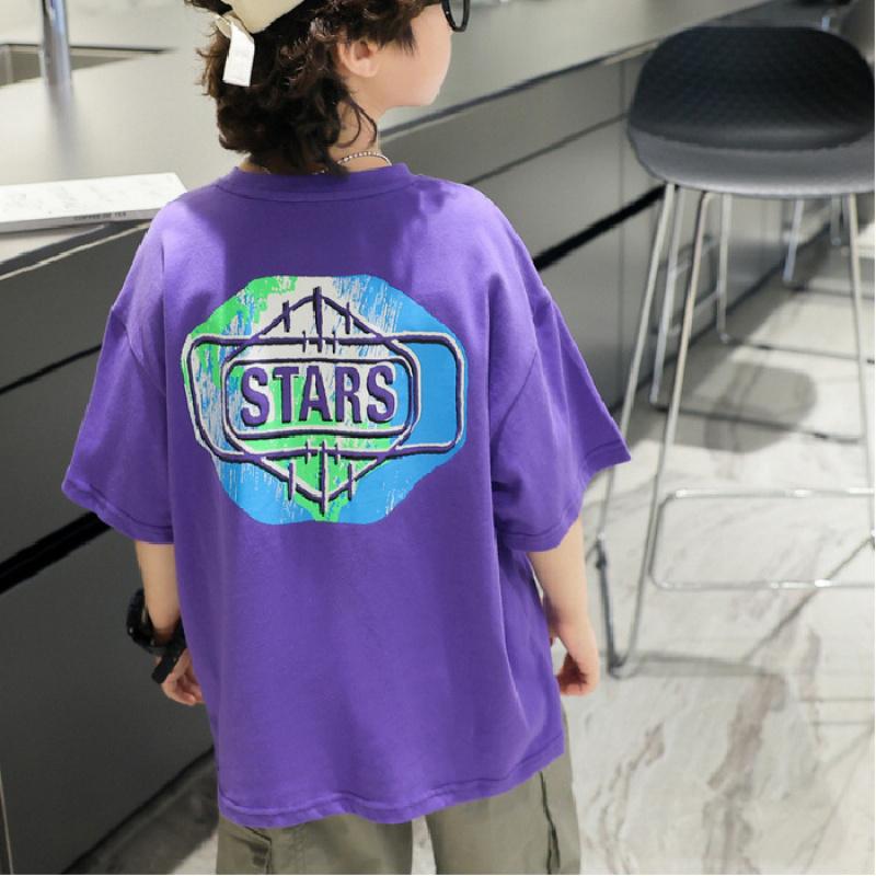 Boys' Short-Sleeve T-Shirt Children'S Loose-Fitting Clothing Boys' Top Suitable For Older Children In Summer