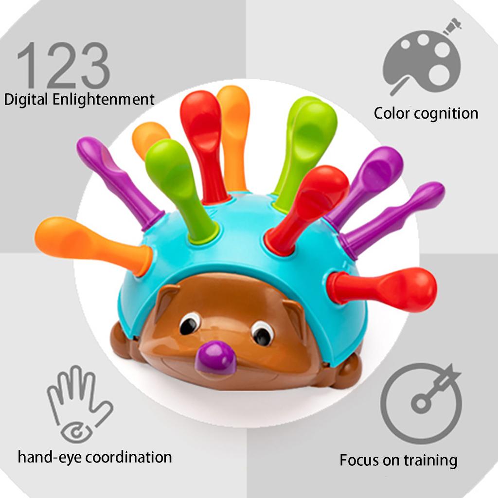 Children's Puzzle Hedgehog Baby Toy Training Focused Fine Motor Hand-Eye Coordination Fight Inserted Baby Educational Toy Montessori Toys