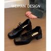 Fashion 2025 Beautiful Bow Slender Strap Mary Jane Shoes Women's Square Toe Square Heel Shoes