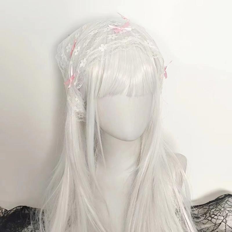 Maid Hair Band Lovely Ruffle Lace Rabbits Ear Headpiece Trendy Hair Accessories For Cosplay And Fashionable Outfits