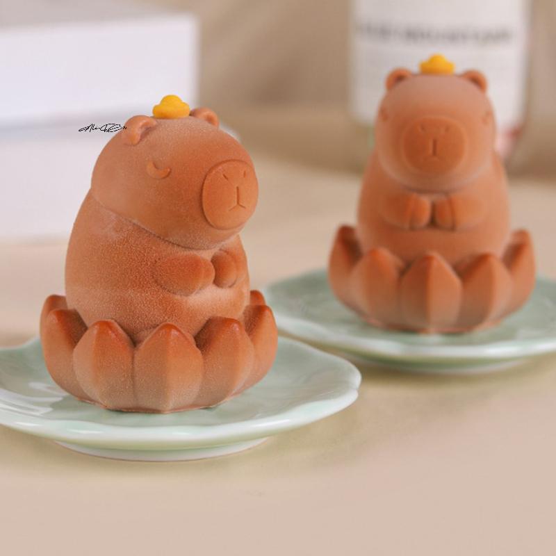 Cute Capybara & Dolphin Silicone Mold Set for Pudding Milk Jelly Home Baking Accessories Fun Kitchen Tool for Creating Treats