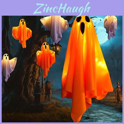 White Ghost Led Hanging Lights For Halloween Festive Decor Spooky Atmosphere