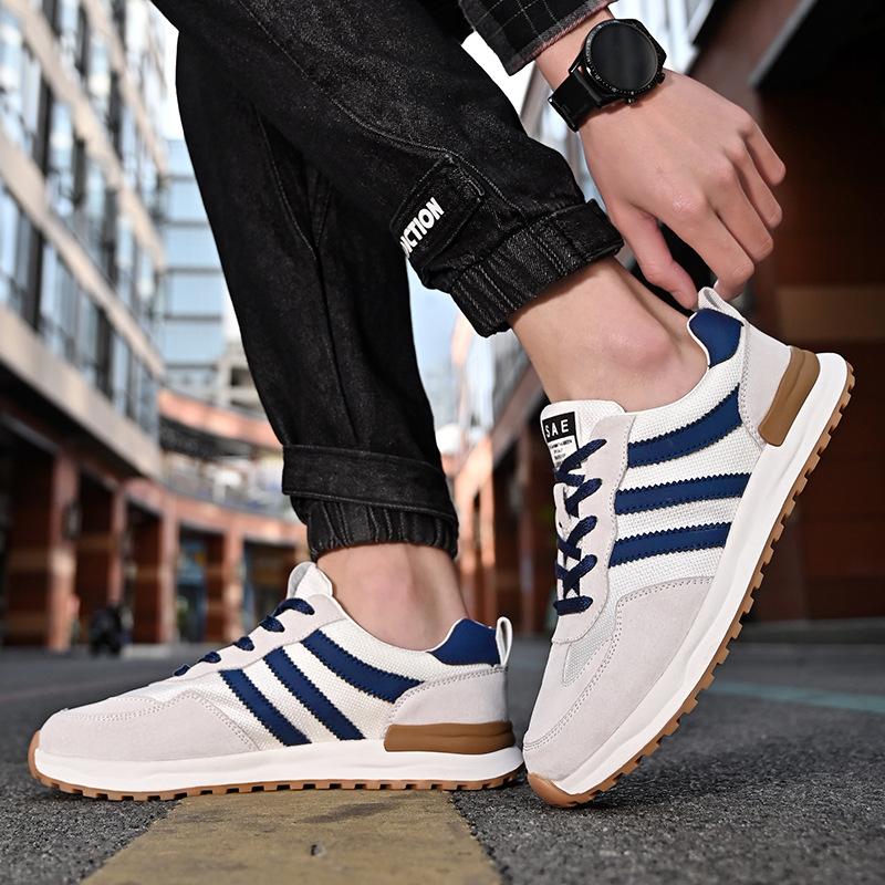 Jaro a Léto Nové Volnočasové Sportovní Běžecké Protiskluzové Cortez Pravá Kůže Silná Podrážka Bílé Pánské Trendy Boty