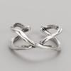 Retro Used Gewebt Kreuz Damenmode 925 Sterling Silber Schmuck Persönlichkeit Einfache Linie Wickel Öffnungsringe TYB408