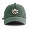 Pc FLOWER Print Washed Baseball Cap for AdultsMinimalist Retro Style Casual Soft Adjustable Dad HatPerfect As Gift