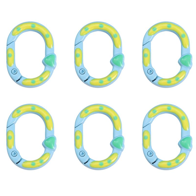 

Alloy Spray Painted Double-sided Heart-shaped Polka Dot Oval Keychain Oil Droplets DIY Accessories