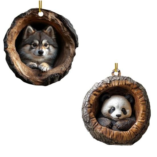 Weihnachtsbaum Anhänger Hängender Acryl Schmuck mit Kordel Einfach zu Installieren Entzückende Tierform Feiertags Festliche Dekoration