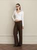 GLOWNY G Linen Slacks (Brown)