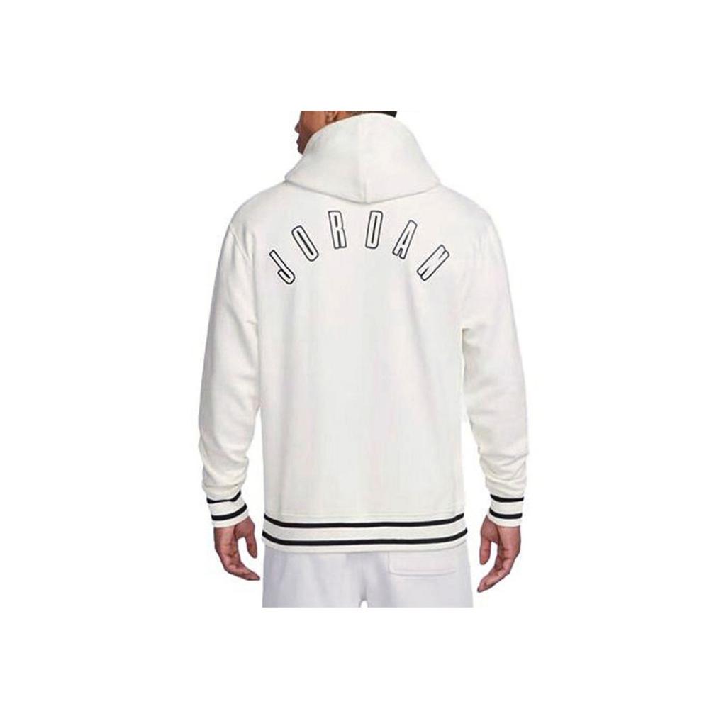 Jordan Spliced Logo Letter Print Fleece-Lined Hoodie Men Hoodie White FD7403-133