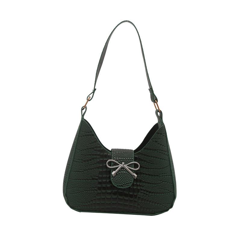 Elegant Bow Detail Handbag For Women Stylish 2024 Autumn Fashion Shoulder Bag In Black Pink Green And Cream